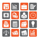 Silhouette Business and office icons - vector icon set