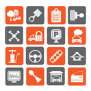 Silhouette Car parts and services icons - vector icon set 2