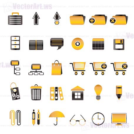 Business and office icons - vector icon set