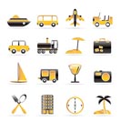 Travel, transportation, tourism and holiday icons - vector icon set