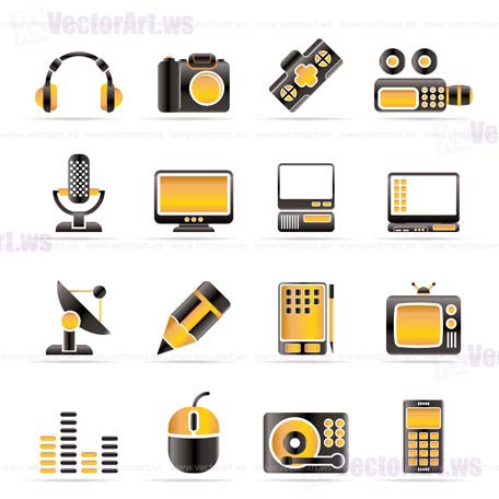 Media equipment icons - vector icon set