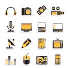 Media equipment icons - vector icon set