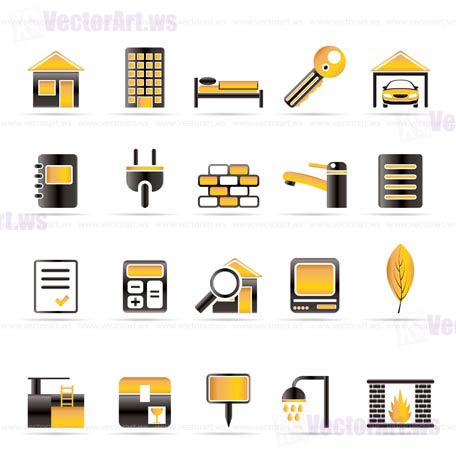 Real Estate and building icons - Vector Icon Set