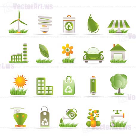 Ecology and nature icons - vector icon set