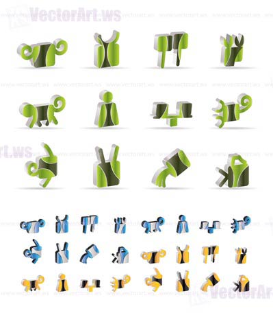 Set for a horoscope icons - vector icon set