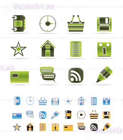 Internet and Website Icons - Vector Icon Set - 3 colors included
