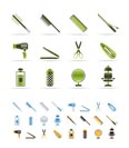 hairdressing, coiffure and make-up icons - vector Icon Set   - 3 colors included