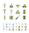 Electricity and power icons - vector icon set   - 3 colors included