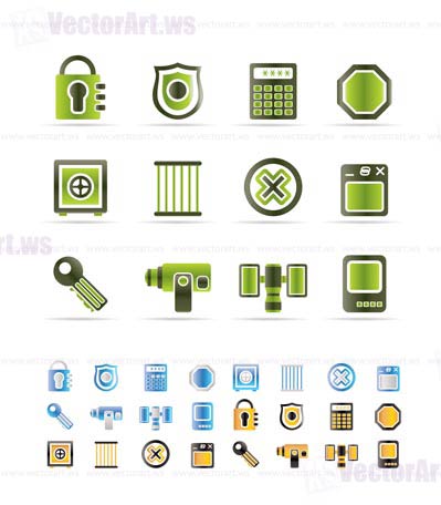 Security and Business icons - vector icon set