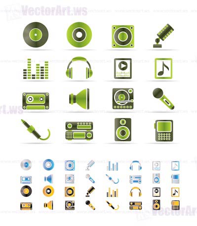 Music and sound icons -  Vector Icon Set