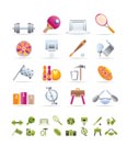 Sports gear and tools - vector icon set