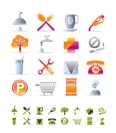 Realistic Petrol Station and Travel icons - Vector Icon Set