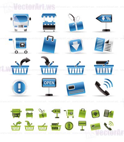 Online shop icons - vector icon set - 2 color included