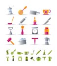 Kitchen and household tools icons - vector icon set - 2 colors included