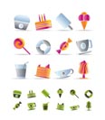 Sweet food and confectionery icons - vector icon set