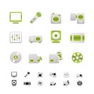 Media equipment icons - vector icon set - 2 colors included