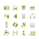 Media and household  equipment icons - vector icon set