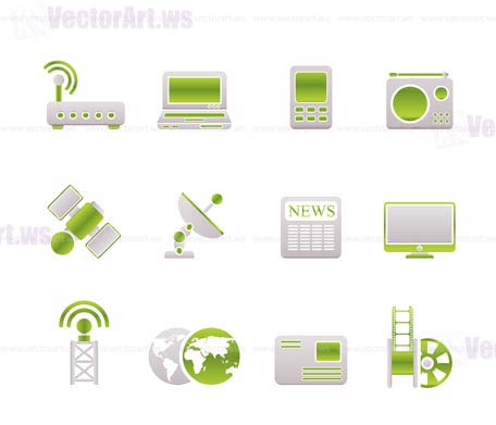 Business, technology  communications icons - vector icon set