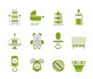 Child, Baby and Baby Online Shop Icons - Vector Icon Set