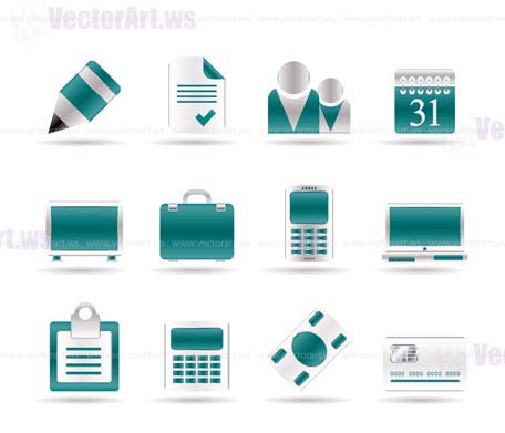 Business and office icons - vector icon set