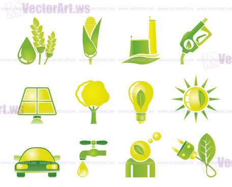 Ecology, environment and nature icons - vector icon set