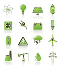 Power and electricity industry icons - vector icon set