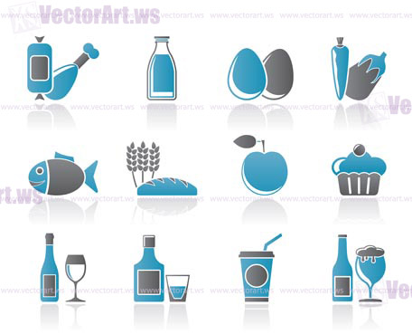 Food, drink and Aliments icons - vector icon set