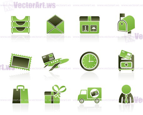 Post, correspondence and Office Icons - vector icon set