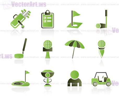 golf and sport icons - vector icon set