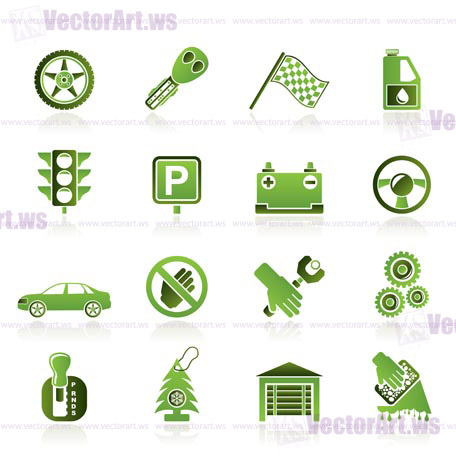 Car and transportation icons - vector icon set