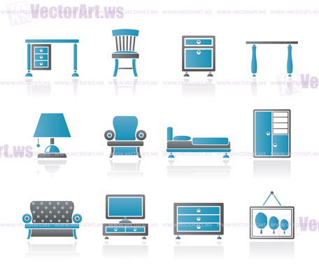 Home Equipment and Furniture icons - vector icon set