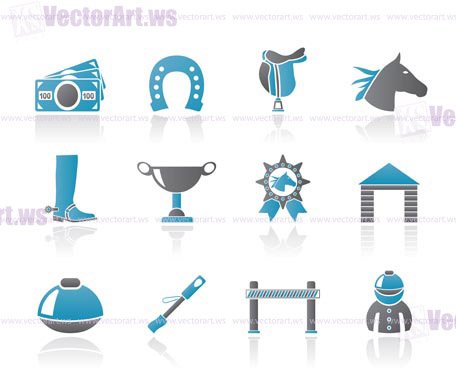 Horse Racing and gambling Icons - vector icon set