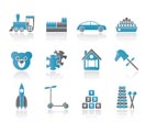 Different Kinds of Toys Icons - Vector Icon Set