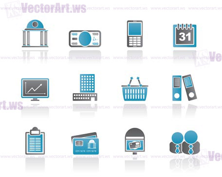 Business and finance icons - vector icon set