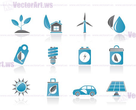 Green and Environment Icons - vector icon set