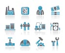 Business, factory and mill icons - vector icon set