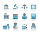 Justice and Judicial System icons - vector icon set