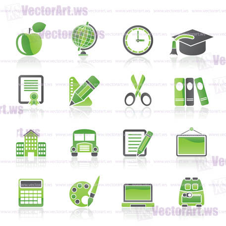 school and education icons - vector icon set