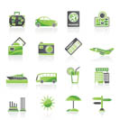 Travel and vacation icons - vector icon set