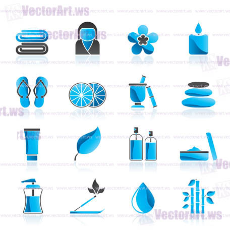 Spa objects icons - vector icon set