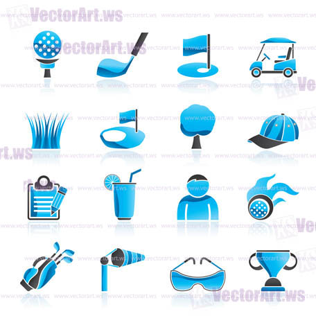 golf and sport icons - vector icon set