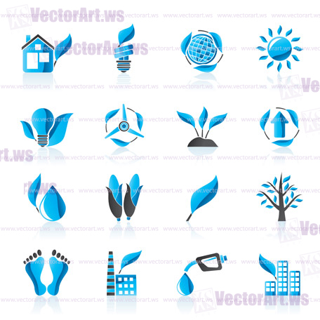 environment and nature icons - vector icon set