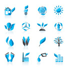 environment and nature icons - vector icon set