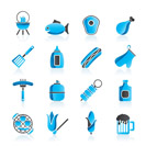 Grilling and barbecue icons - vector icon set