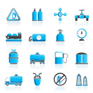 Natural gas objects and icons - vector icon set