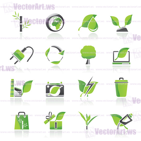 Environment and Conservation icons - vector icon set