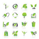 Environment and Conservation icons - vector icon set