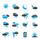 Weather and meteorology icons - vector icon set