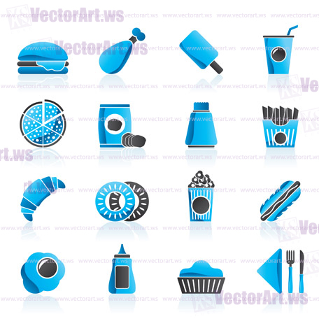 fast food and drink icons - vector icon set