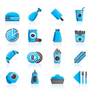 fast food and drink icons - vector icon set